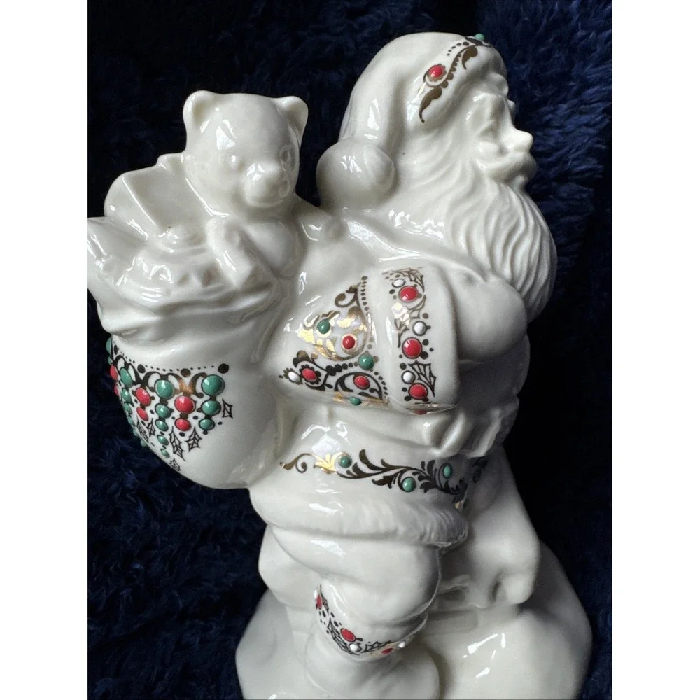Lenox China Jewels Santa‎ on Chimney Figurine 7